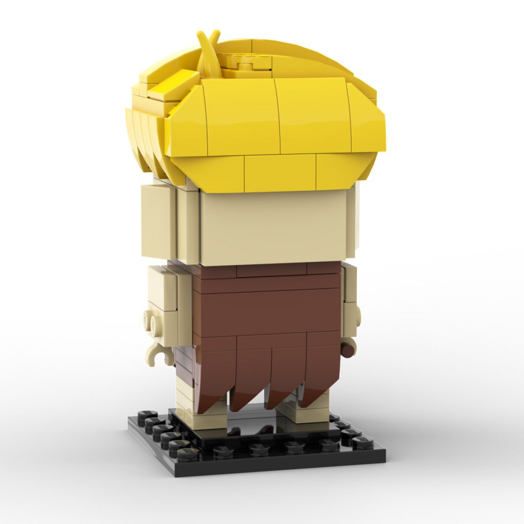 Lego Barney Rubble - Custom MOC Brickheadz Instructions